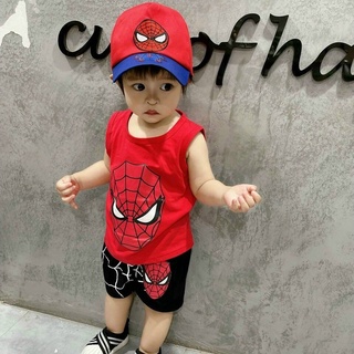 Bộ siêu nhân cho bé bộ ba lỗ siêu nhân cho bé trai 8-18kg Củ khoai tây shop chất cotton thoáng mát