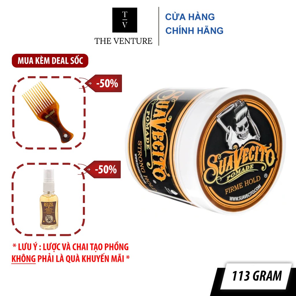 [Mã COS0505 giảm 8% đơn 300K] Sáp Vuốt Tóc Nam Suavecito Pomade Firme Hold Pomade Chính Hãng - 113 Gram