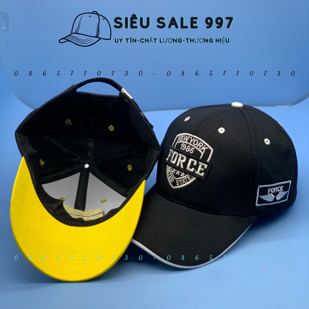 MŨ LƯỠI TRAI THÊU CHỮ NỔI FORCE 2 MÀU VẢI DÀY CAO CẤP THỜI TRANG NAM NỮ