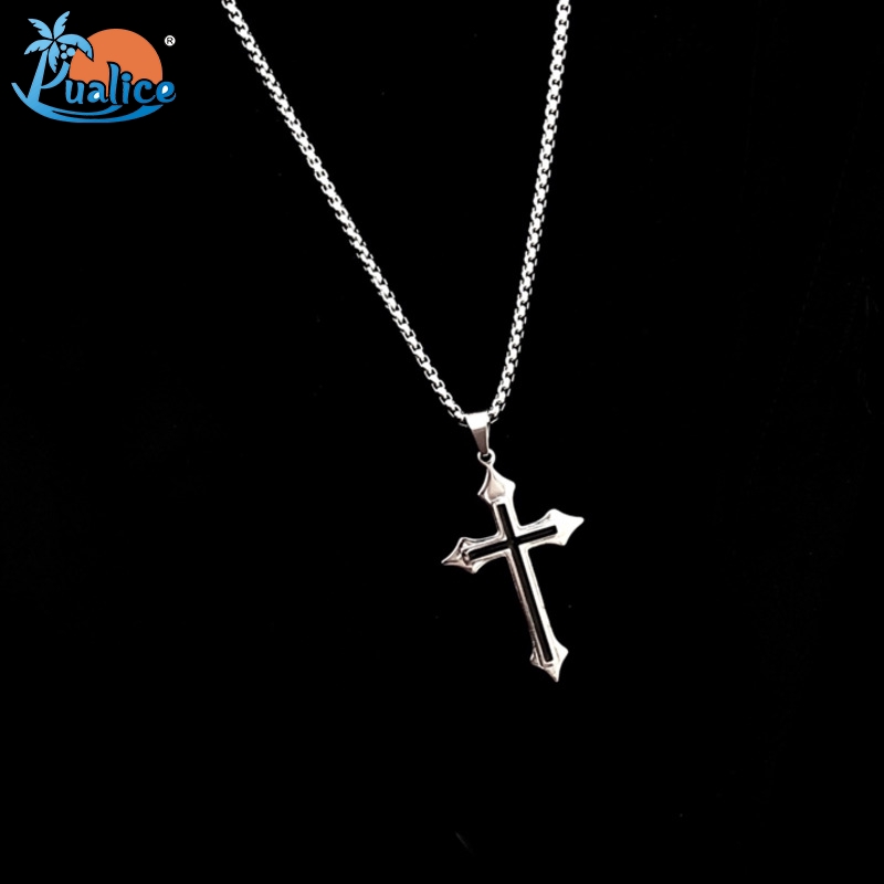 Harajuku style street personality titanium steel cross necklace all-match pendant accessories men and women the same paragraph