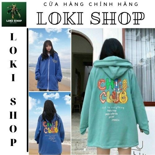 Áo khoác hoodie Chống Nắng Cho nam nữ LOKI SHOP in hình Chili Club, unisex form rộng có Dây Kéo ulzzang