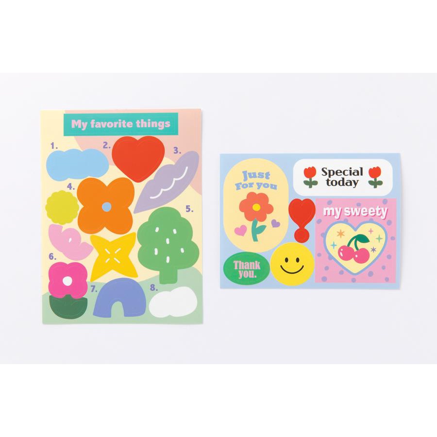 Set 18 Tấm Sticker Size Hình Vuông ARTBOX Hàn Quốc Nhiều Kiểu Họa Tiết Xinh Xắn