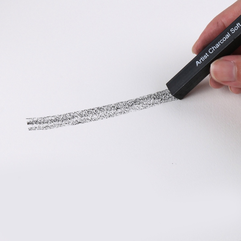 Set 6 Bút Chì Nén Bằng Than Tre Hình Vuông Màu Đen Dành Cho Họa Sĩ