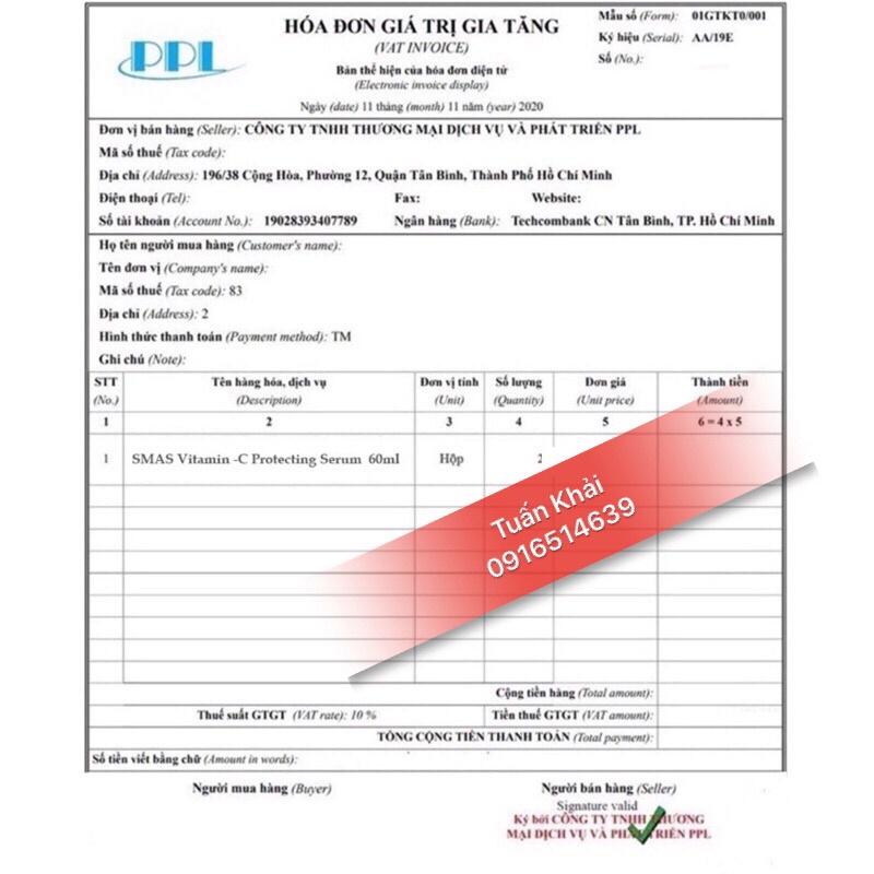 SMAS VITAMIN C Tinh chất vitamin c dưỡng sáng mờ thâm mụn sạm nám tàn nhang 60ml