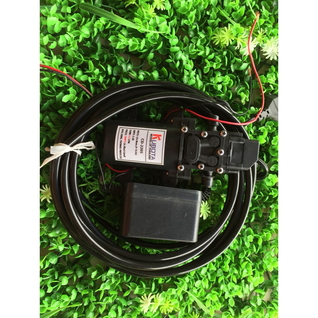 Bộ phun sương mini 5 béc sử dụng bơm KUBOTA nguồn 12V5A 5 bộ béc phun sương 5m dây phun sương 1m dây hút lọc rác CỰC RẺ