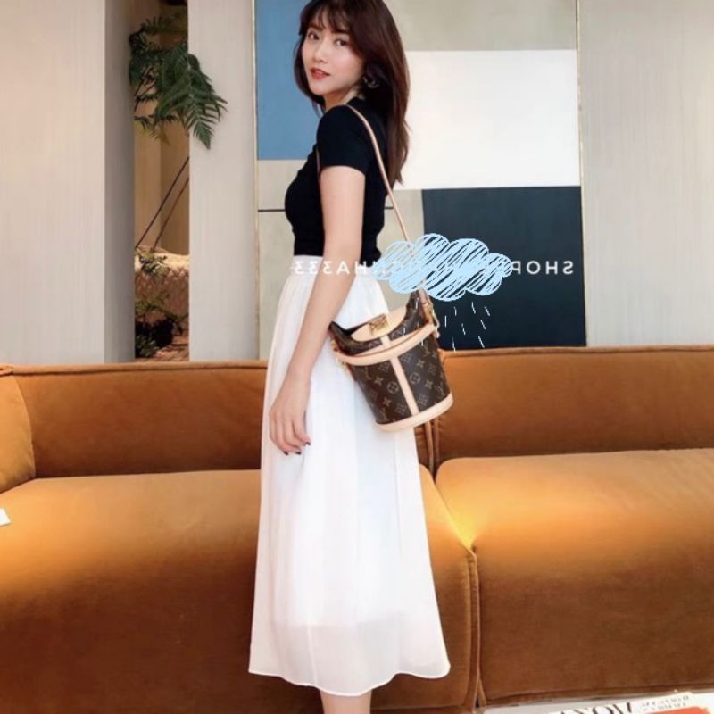 Chân váy TOUSHI trắng dáng dài | BigBuy360 - bigbuy360.vn