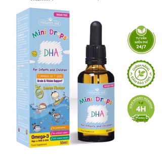 Vitamin Natures Aid DHA Drops 50ml từ 3 tháng đến 5 tuổi