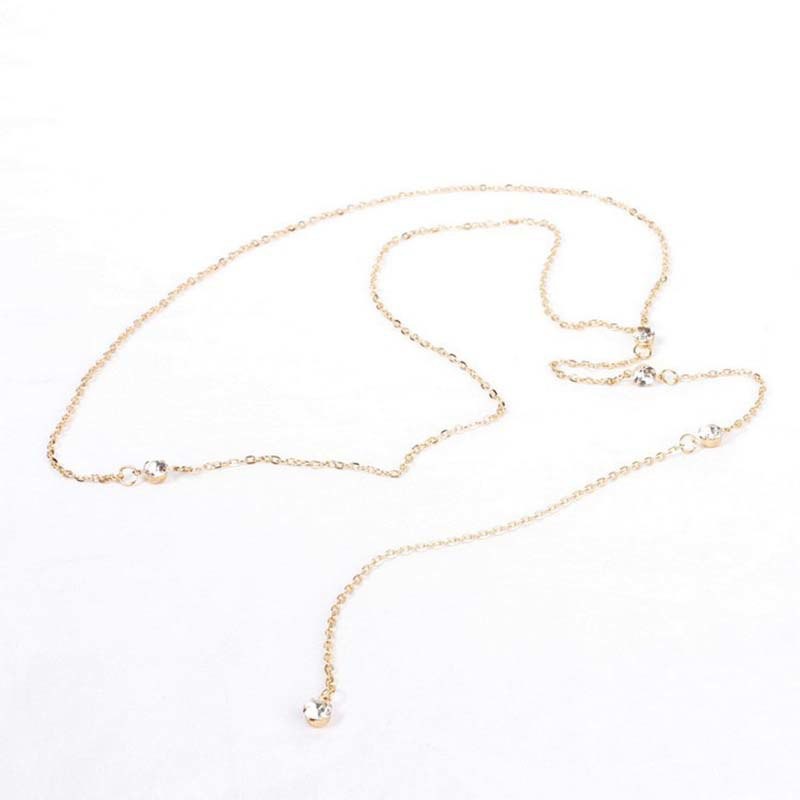 Dây chuyền lưng đính hạt bằng kim loại sang trọng cho nữ