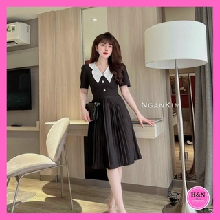Váy nữ thiết kế dập ly dự tiệc Đầm xòe dập ly trẻ trung thanh lịch HN clothing V25
