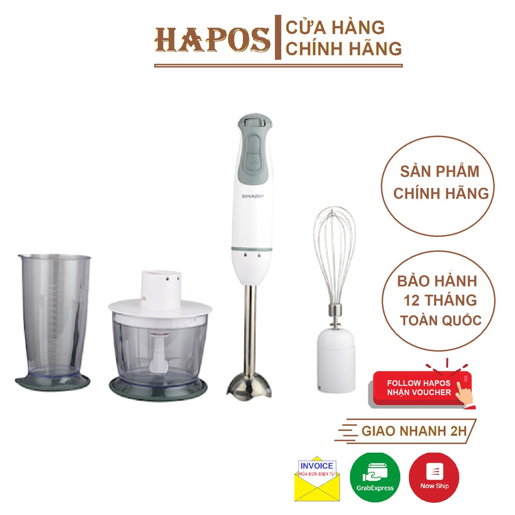 Máy xay sinh tố cầm tay Sharp EM-H074SV-BK / EM-H076SV-WH 0.7L Bảo Hành Chính Hãng 12 Tháng