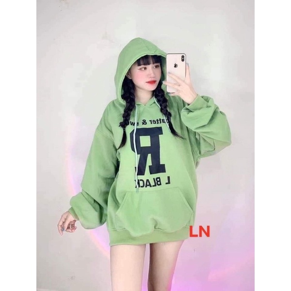 Áo hoodie chữ R to in bụng ln