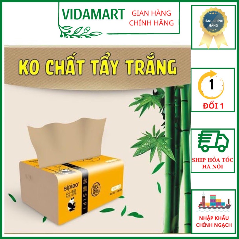 Thùng 30 Gói (300 tờ) Giấy Ăn Gấu Trúc Sợi Tre Siêu Dai, Không Chất Tẩy Trắng, An Toàn Khi Sử Dụng [ Hàng Viêt Nam ]