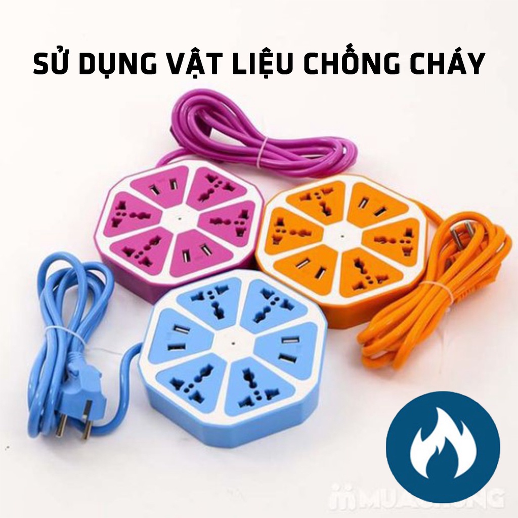 Ổ Cắm Điện Đa Năng, Ổ Điện Thông Minh, Ổ Cắm Điện Sạc Nhanh chịu tải được 2 nồi lẩu với dây nối dài 1.5m