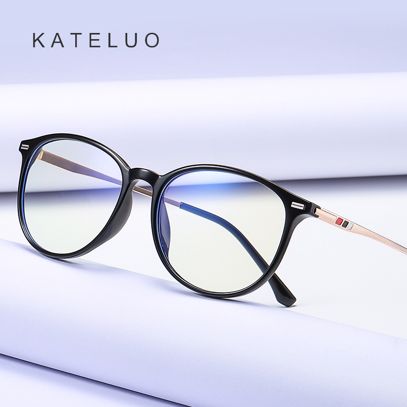 Mắt kính KATELUO 6911 TR90 gọng tròn chống ánh sáng xanh khi sử dụng máy tính