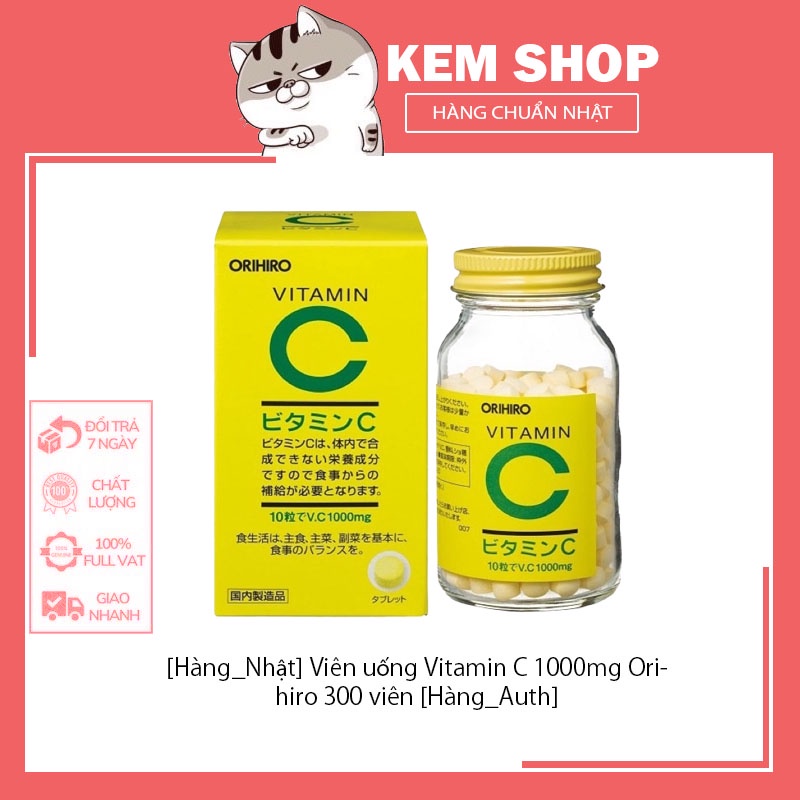 [Hàng_Nhật] Viên uống Vitamin C 1000mg Orihiro 300 viên [Hàng_Auth]