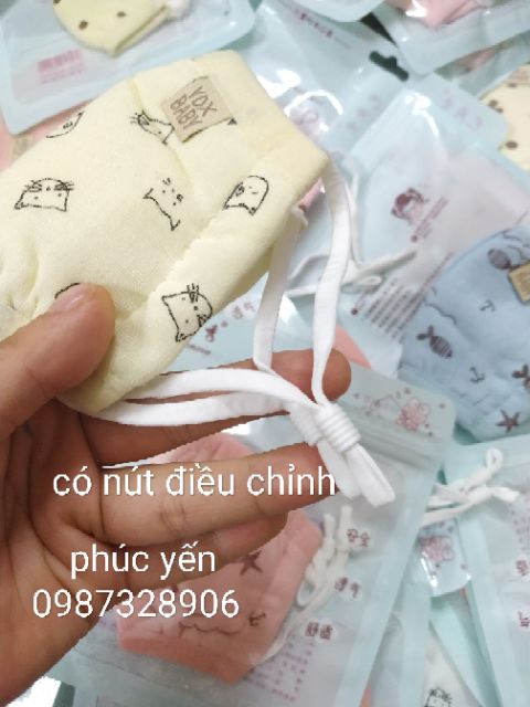 Sale !!! KHẨU TRANG XÔ XUẤT NHẬT BẰNG VẢI CÓ NÚT CHỈNH CHO BÉ (4 LỚP TÚI ZIP) (466) Shop Phúc Yến