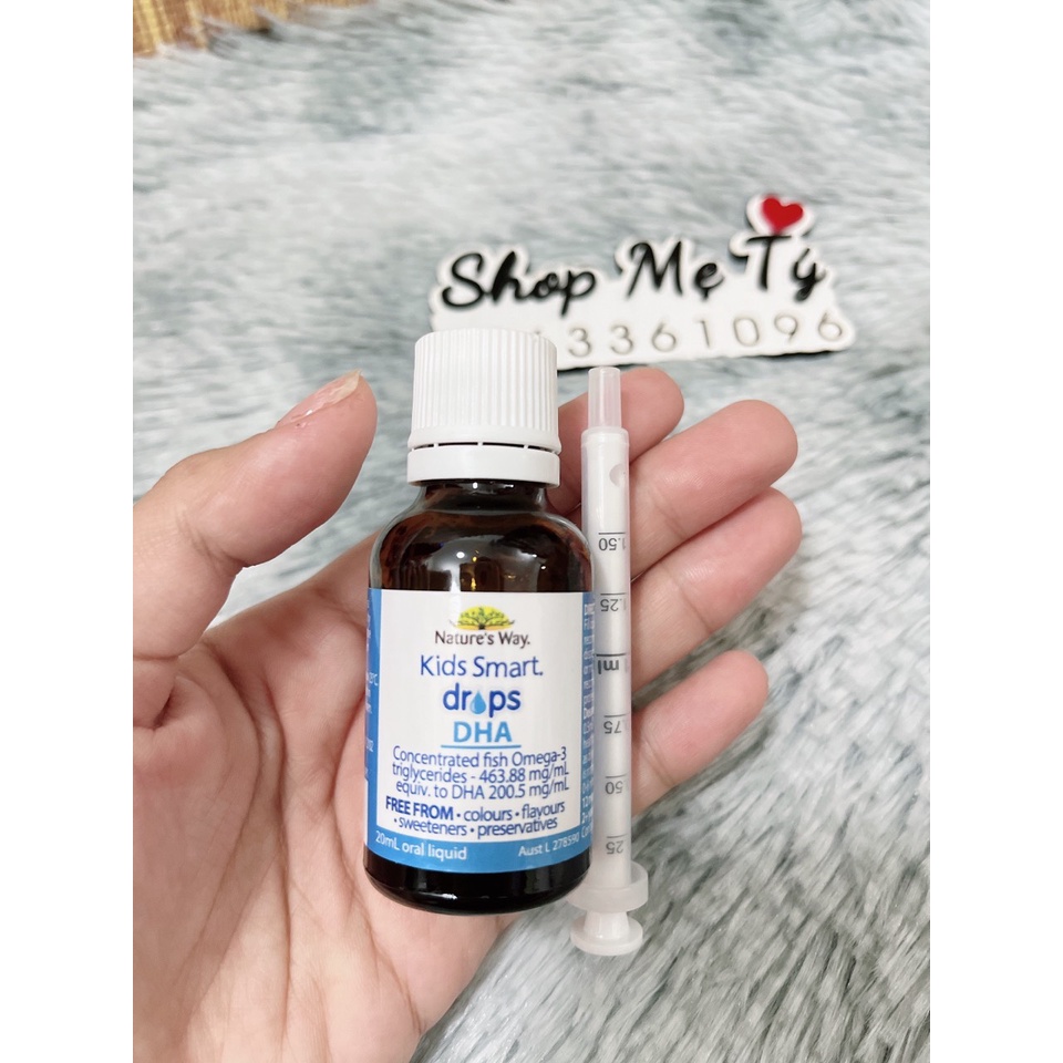 DHA Giọt Nature’s Way Kids Smart Drop DHA 20ml cho bé - Úc cho bé từ 1 tháng Giúp Tăng IQ, Phát Triển Não Bộ Cho Bé