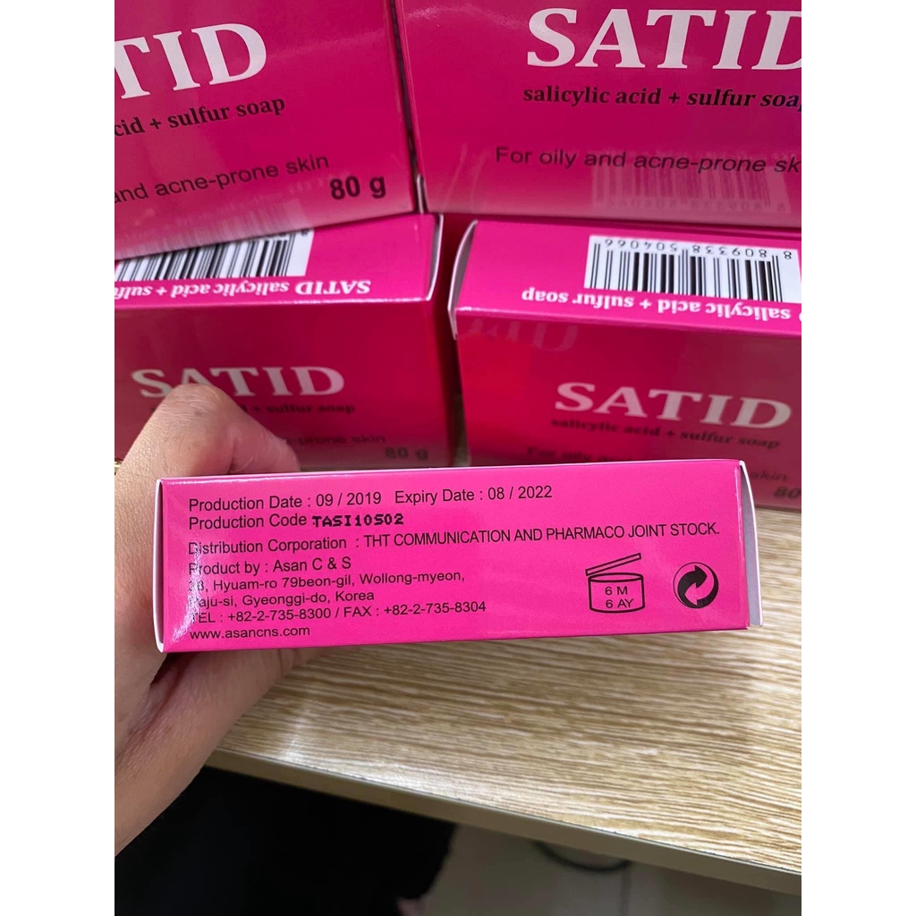 Xà phòng ngừa mụn nấm ngứa SATID và SALIS Soap Bar, bánh xà bông tắm hết viêm da đầu body cơ thể - Trung Đông Pharmacy