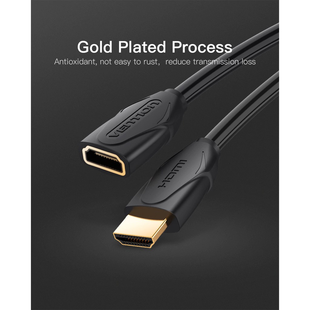 Cáp mở rộng Vention chuyển đổi jack Mini HDMI HD 1080P 3D 1.4V