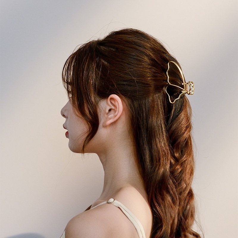 Kẹp tóc kim loại thiết kế đơn giản phong cách Hàn Quốc cho nữ