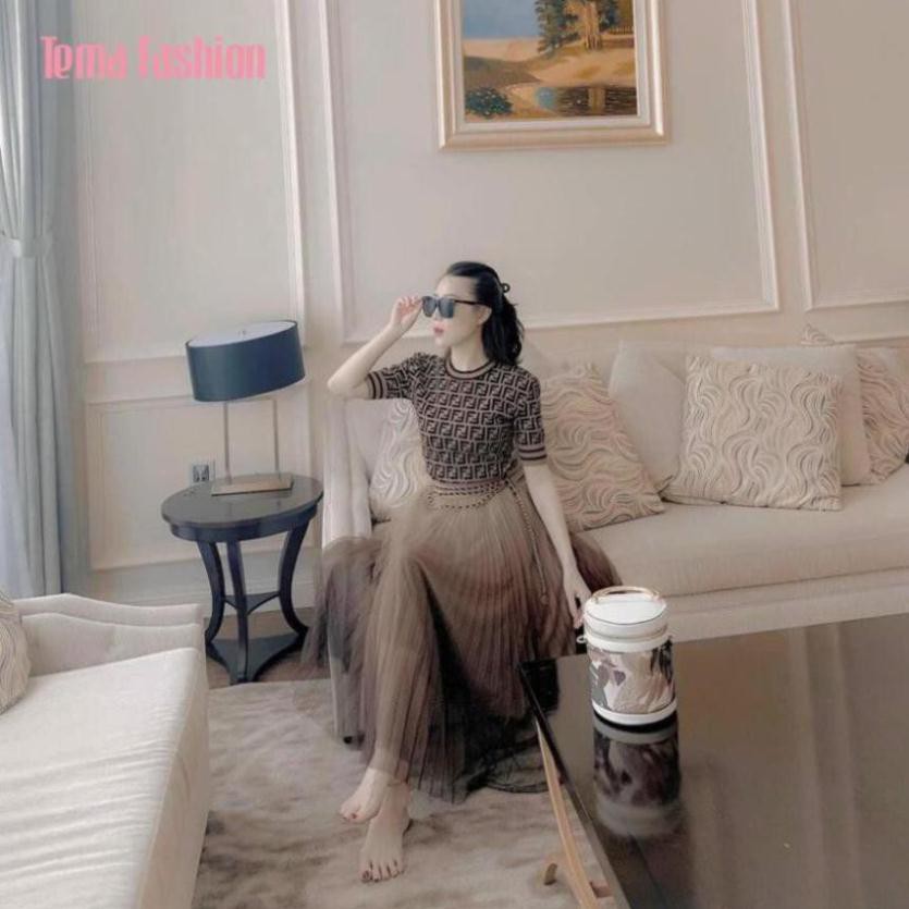 T Chân Váy Xếp Ly Dáng Dài Nữ TEMA  Lưới Loang Hai Lớp Siêu Đẹp | BigBuy360 - bigbuy360.vn