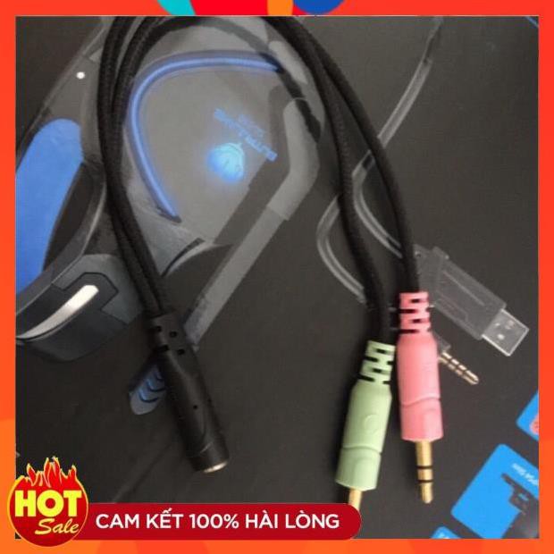 [Chính Hãng] Dây gộp míc và loa-Cáp gộp tai nghe và Microphone cho laptop máy tính pc