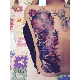 Xăm dán full tay mặt quỷ ED13