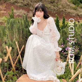 Đầm voan gân hoa Lily dress