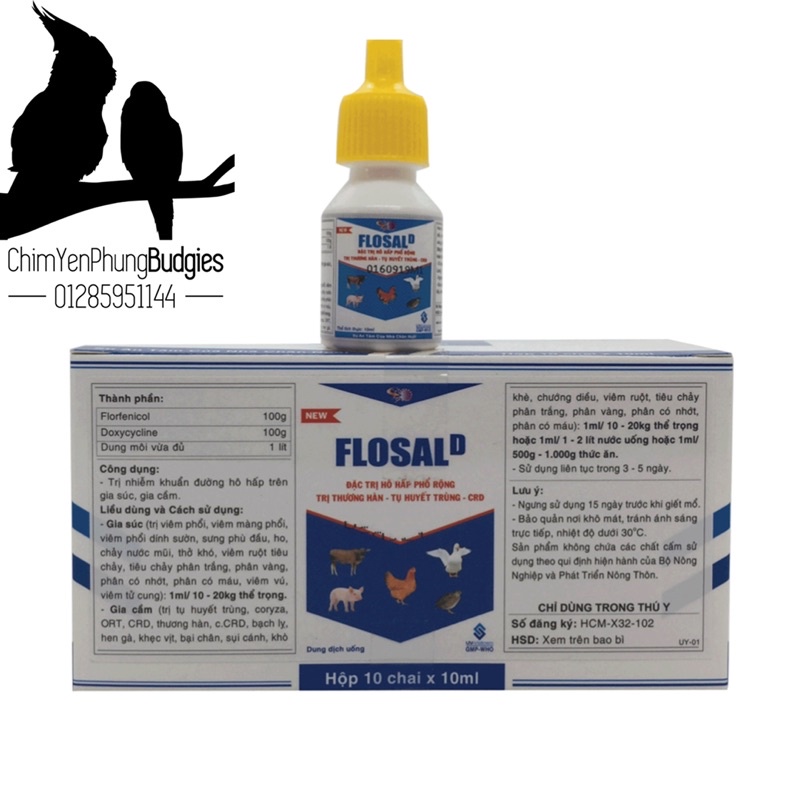 1 chai Flosal_D cho Chim Cảnh, Gia Cầm.