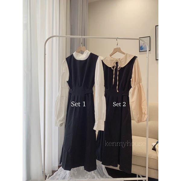 Set áo kiểu kèm váy dài