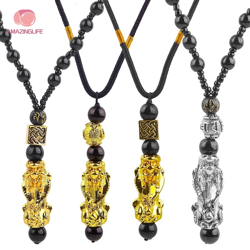 Vòng Tay Chuỗi Hạt Đá Obsidian Đen Co Giãn 10 / 12 / 14mm Có Thể Điều Chỉnh Kích Thước Dành Cho Nam Và Nữ