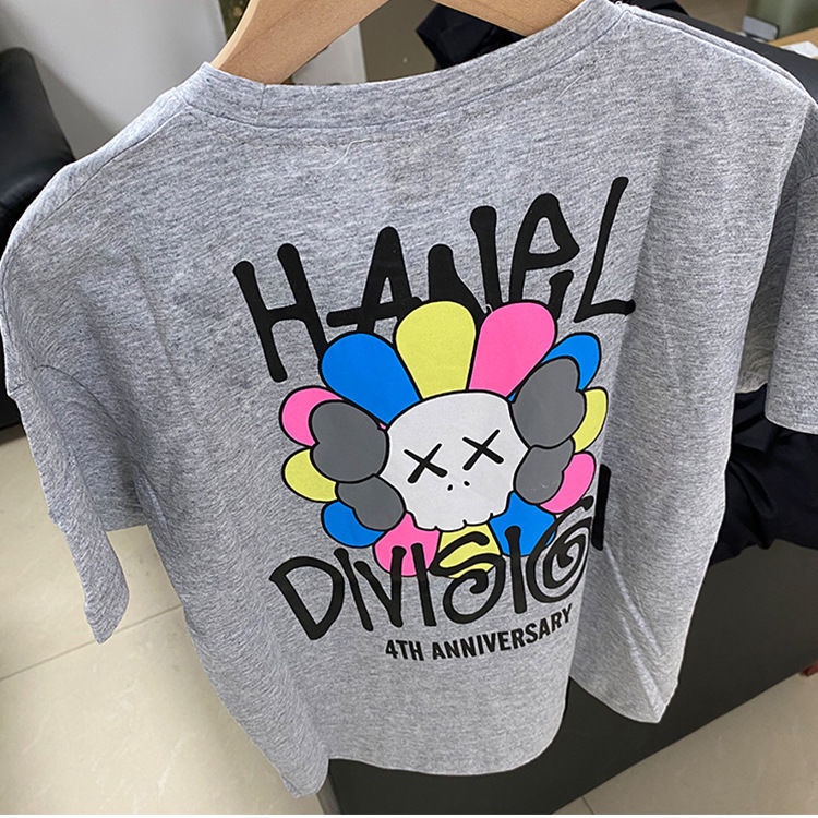 Áo Thun Cotton Tay Ngắn Dáng Rộng In Họa Tiết Hoạt Hình Dễ Thương Phong Cách Hàn Quốc Cho Bé