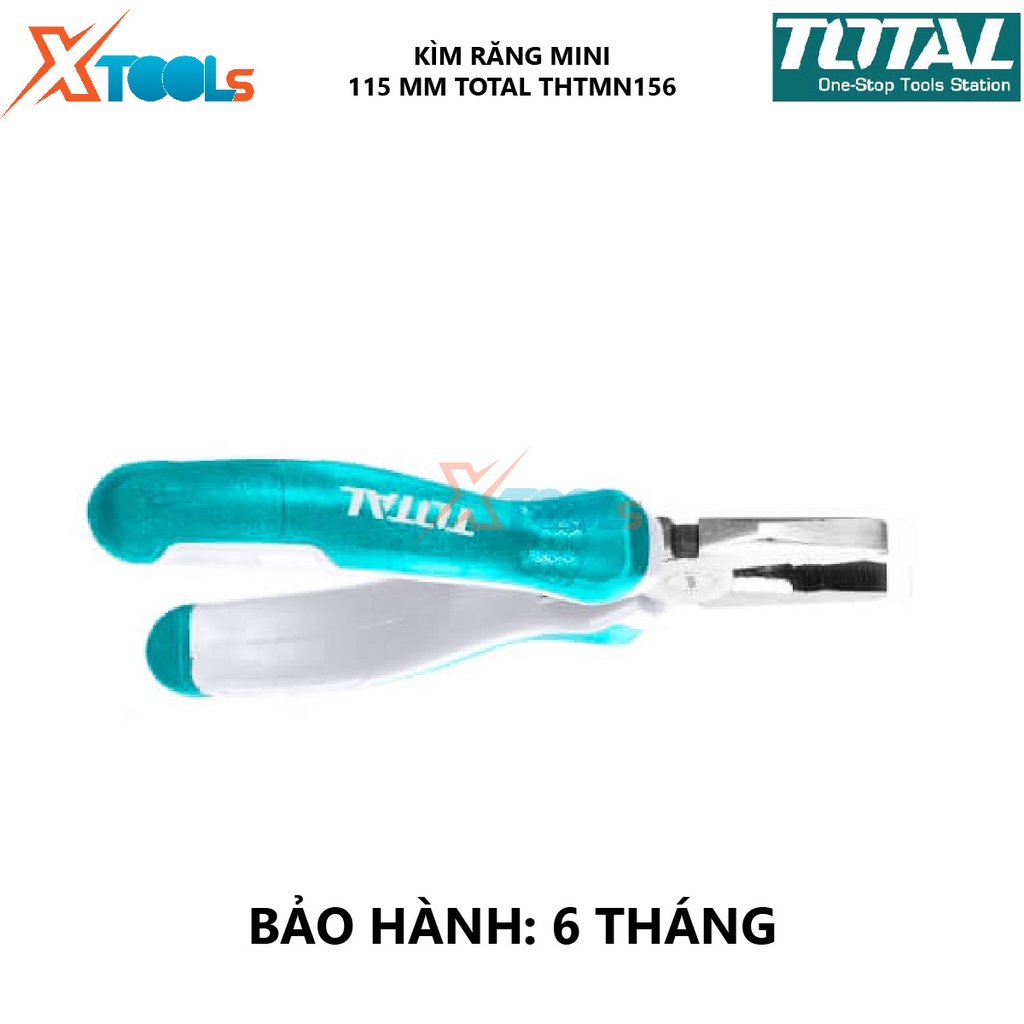 Kìm điện mini TOTAL THTMN156 | kềm răng Kích thước 4,5 &quot;/ 115mm, Đầu kềm được đánh bóng và chống gỉ, Tay cầm hai màu 120