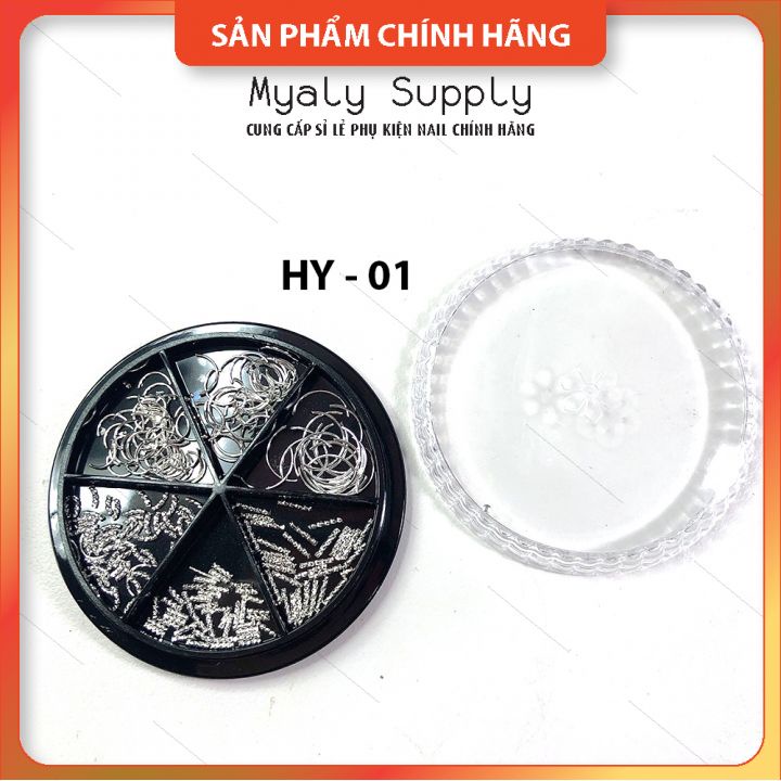 Charm Kim Loại Nail Phụ Kiện Kim Loại Set 6