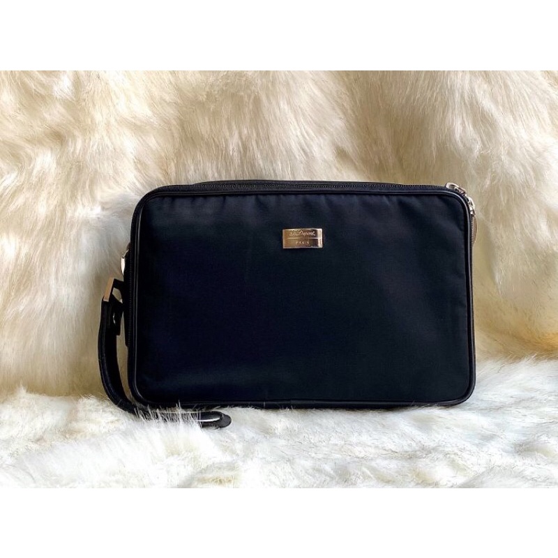 Ví ngan Dupont da bê màu đen