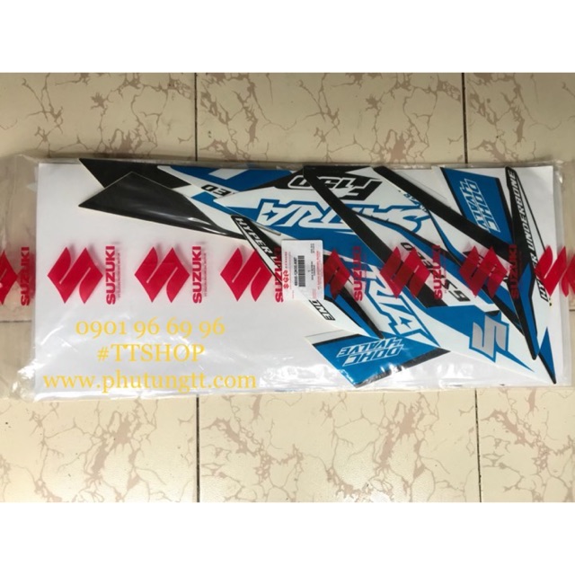 Tem Suzuki Satria Fi – Raider Fi các màu đỏ, đỏ đen, Tem Gp, xám đen