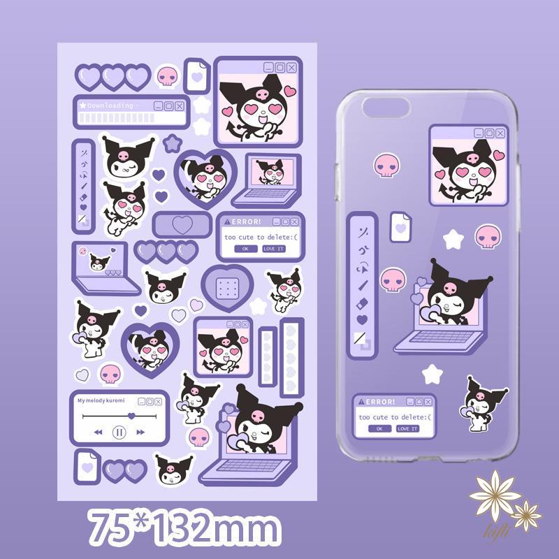 【kifli】SANRIO Steve Hình Dán Lấp Lánh Trang Trí Sổ Tay Kuromi Tạp Chí