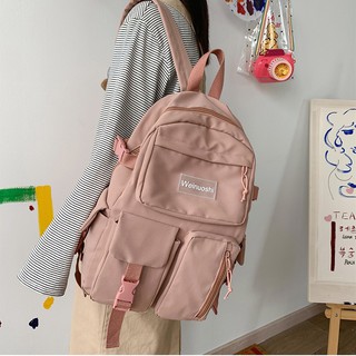 Balo vải dù ulzzang weinuoshi 2 túi trước 44x29x6 - m157