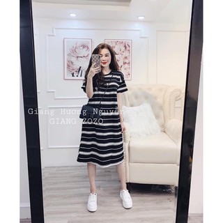 Váy đen NY kẻ ngang