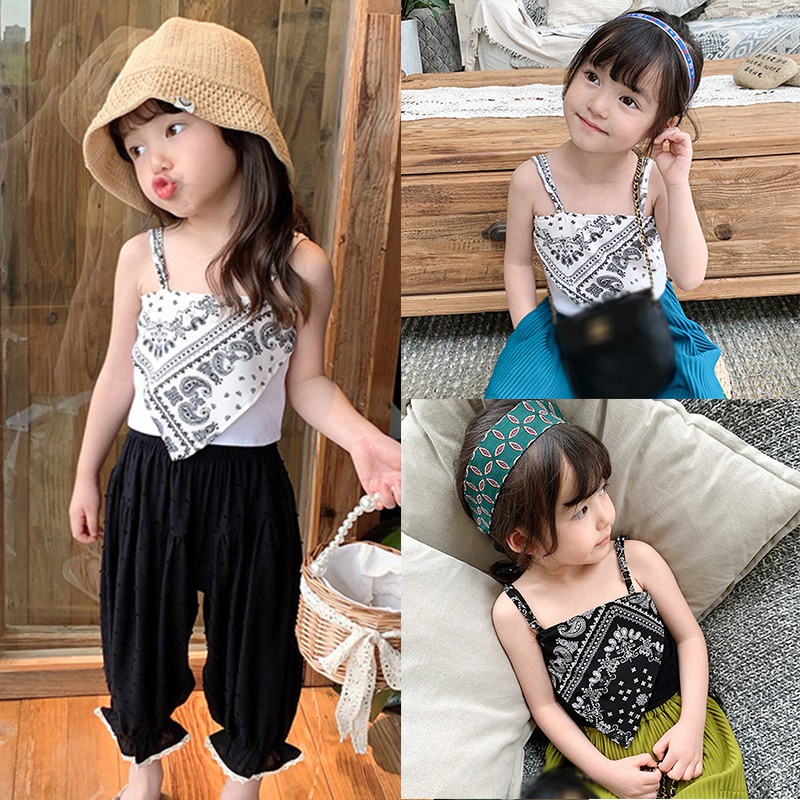 Áo Hai Dây Thời Trang Mùa Hè Hàn Quốc Cho Bé Gái