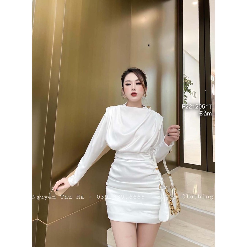 Đầm body lụa nhún tay dài!