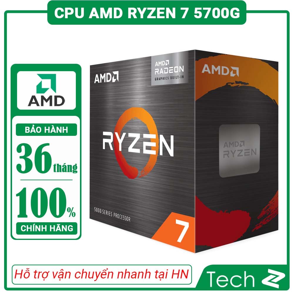 CPU AMD Ryzen 7 5700G (3.8GHz Upto 4.6GHz / 20MB / 8 Cores, 16 Threads / 65W / Socket AM4)