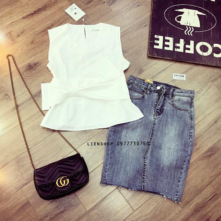 Áo đũi cột nơ bánh bèo