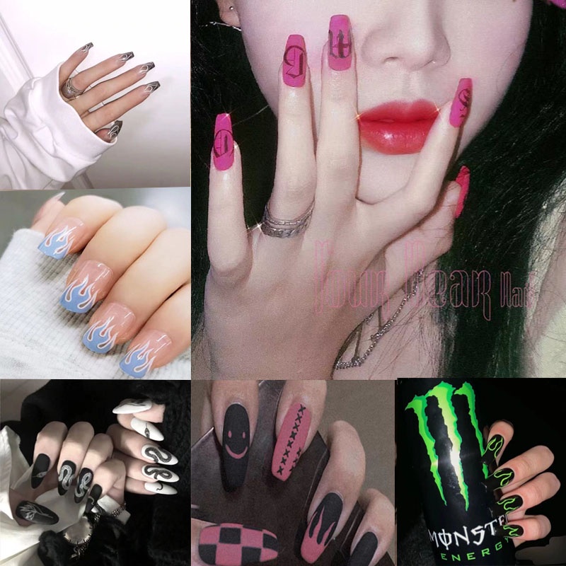 Móng tay giả màu nhám lấp lánh tinh tế thoải mái