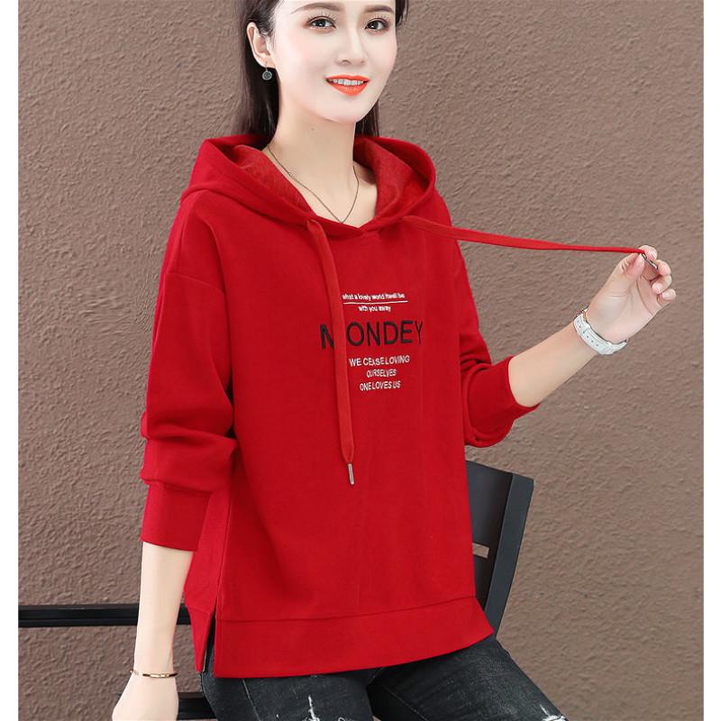 Áo Hoodie Tay Dài Thêu Hoa Hồng