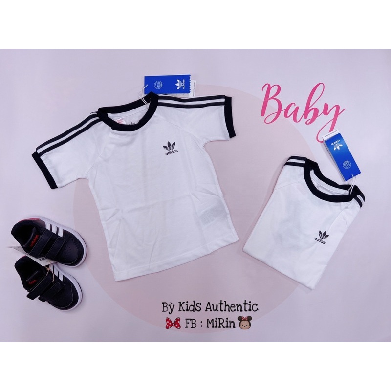Áo phông trắng kẻ sọc vai siu xinh cho bé♥️