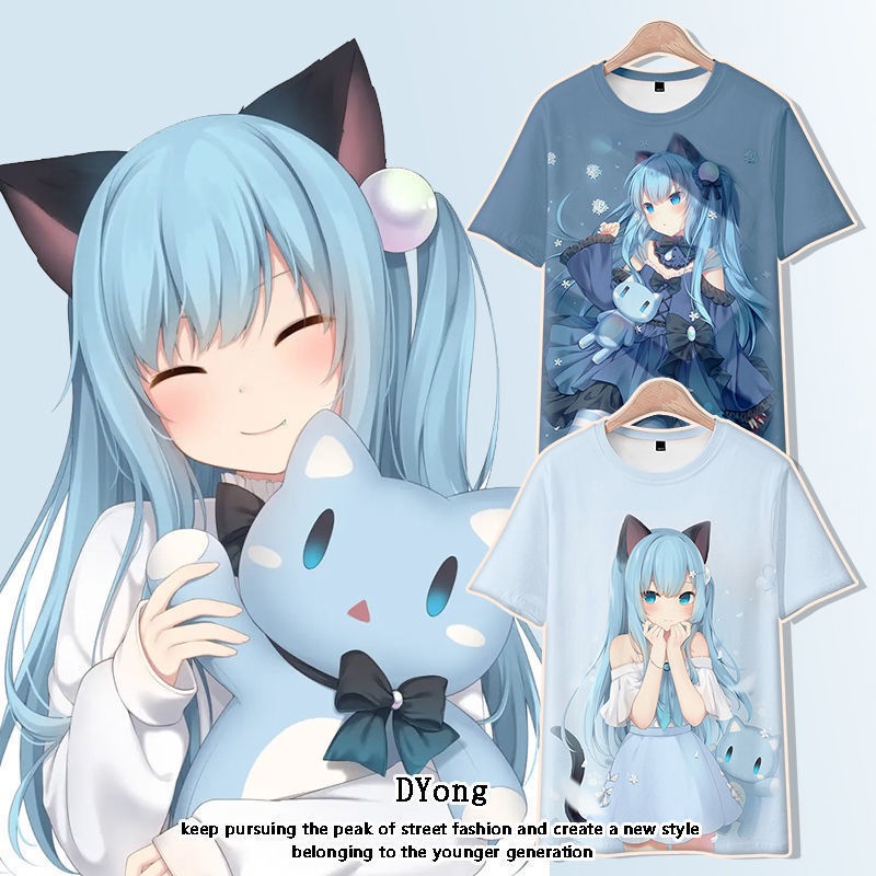 Áo Thun Tay Ngắn Cổ Tròn In Hình Anime Plus Size Cho Nữ