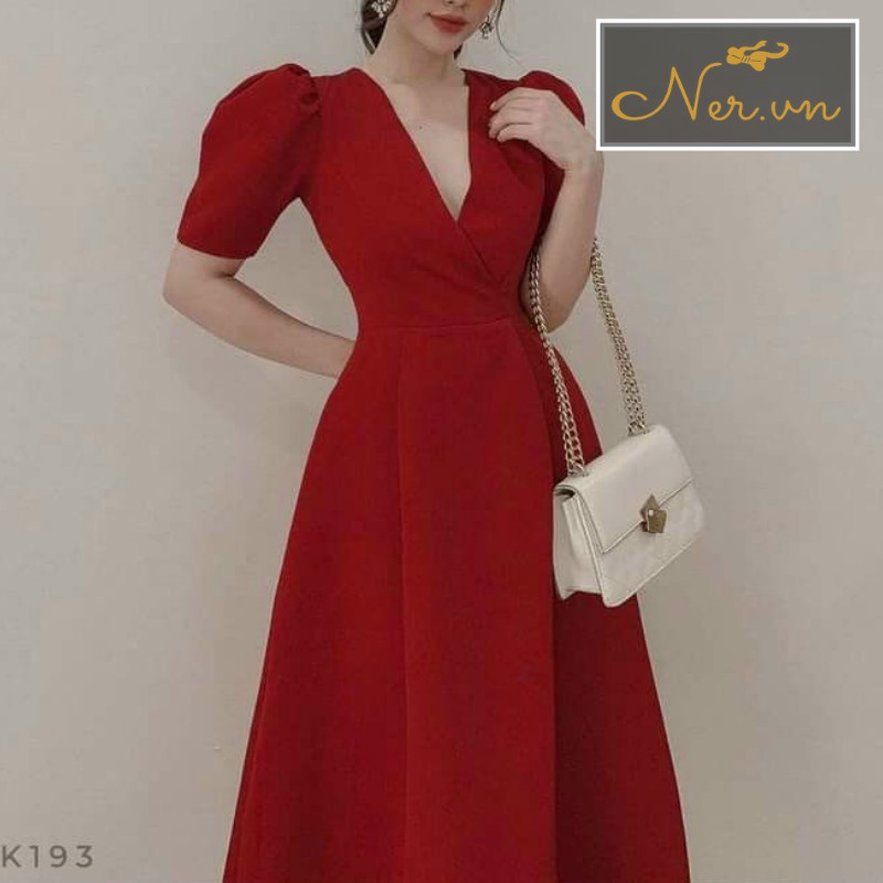 Đầm Dự Tiệc quý phái cổ Tim, 4 màu Trắng, Đỏ,Hồng, Be sang trọng, quý phái, dáng xòe,mẫu mới 2021 tại xưởng may NER-N100 | BigBuy360 - bigbuy360.vn