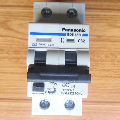 Cầu dao chống giật RCBO Panasonic - Bảo vệ quá tải, ngắn mạch và chống rò dòng (Aptomat chống giật Panasonic)