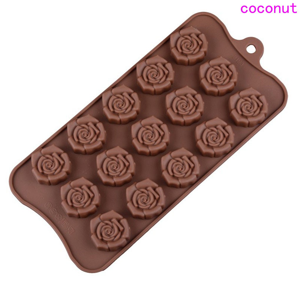 Silicone 15 Rose Flower Shape Chocolate Molds Cake Moulds Cake Decorating Tools Jelly Ice Molds